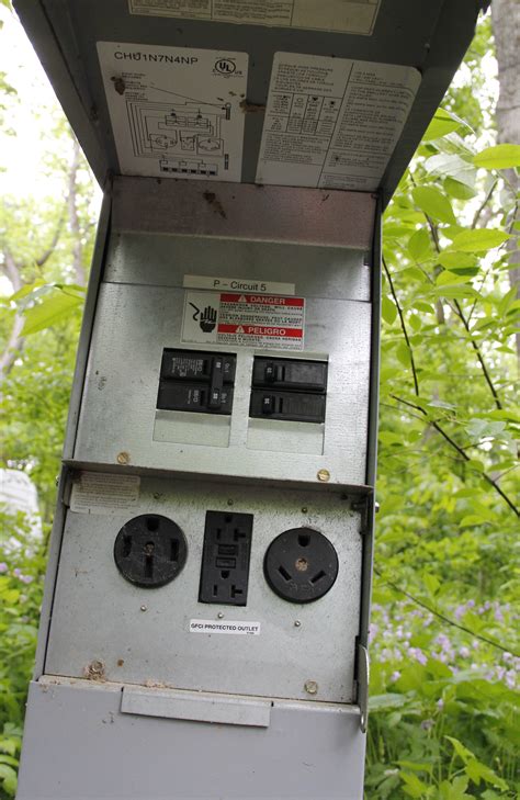 campsite electrical box|tent camping with electric hookups.